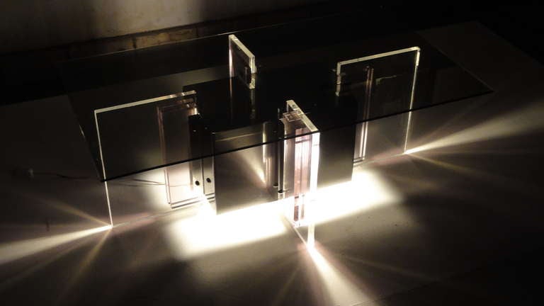Mesa escultórica iluminada de Ph Jean para Galerie Eric y Xiane Germain París en Bueno estado para la venta en bergen op zoom, NL