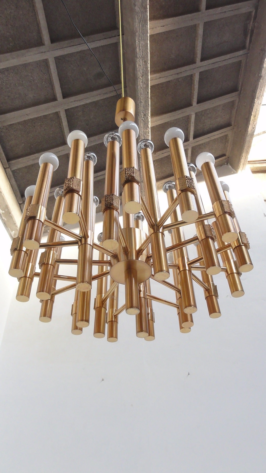 Exceptional Sculptural Chandelier by Angelo Brotto for Esperia, Italy 1