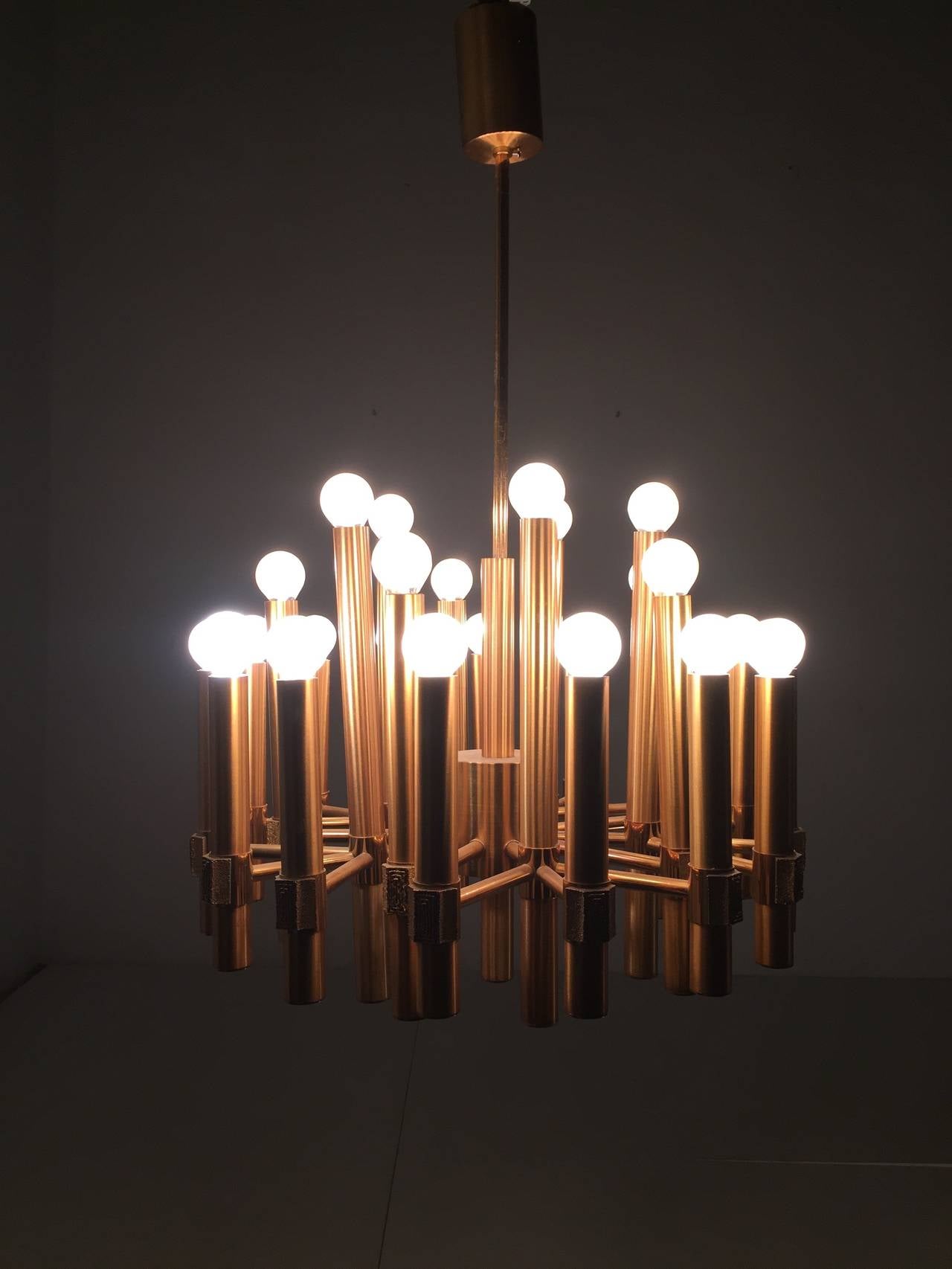 Exceptional Sculptural Chandelier by Angelo Brotto for Esperia, Italy 2