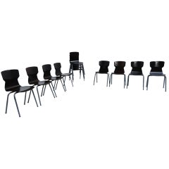 Set of 12 stackable Pacwood Galvanitas Industrial chairs, The Netherlands