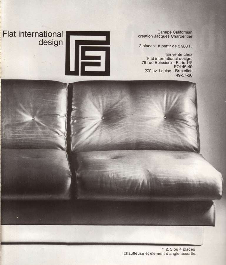 Superb 2 And 3 Seat, Brown Leather, Jacques Charpentier 'Californian' Sofas, Signed And Published 4