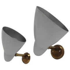 Pair of Stilux attributed Italian 50's wall sconces