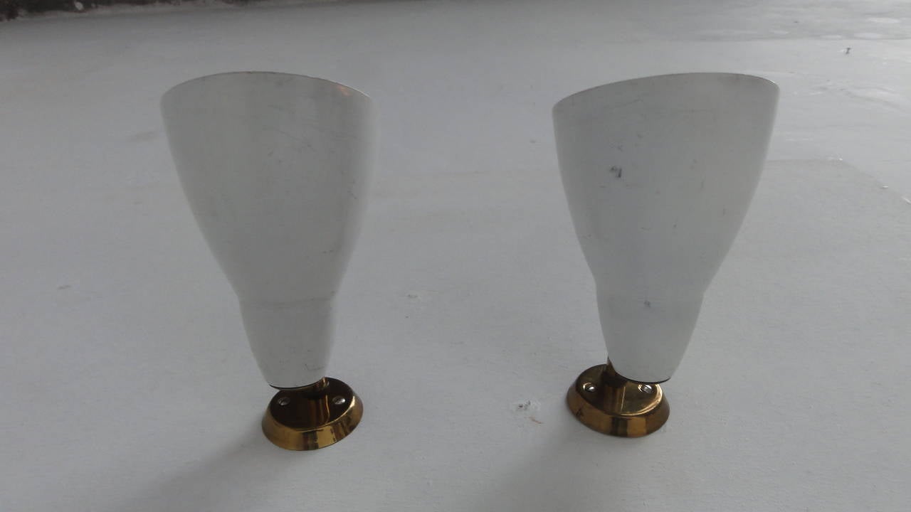 Pair of Stilux attributed Italian 50's wall sconces 1