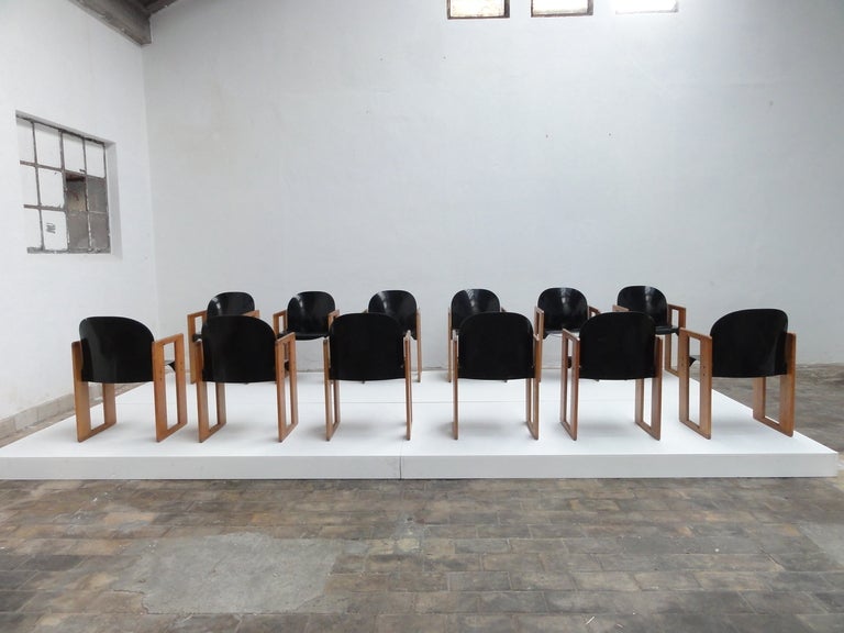 Mid-Century Modern Amazing set of Twelve, Tobia (son of Carlo) and Afra Scarpa “Dialogo” chairs