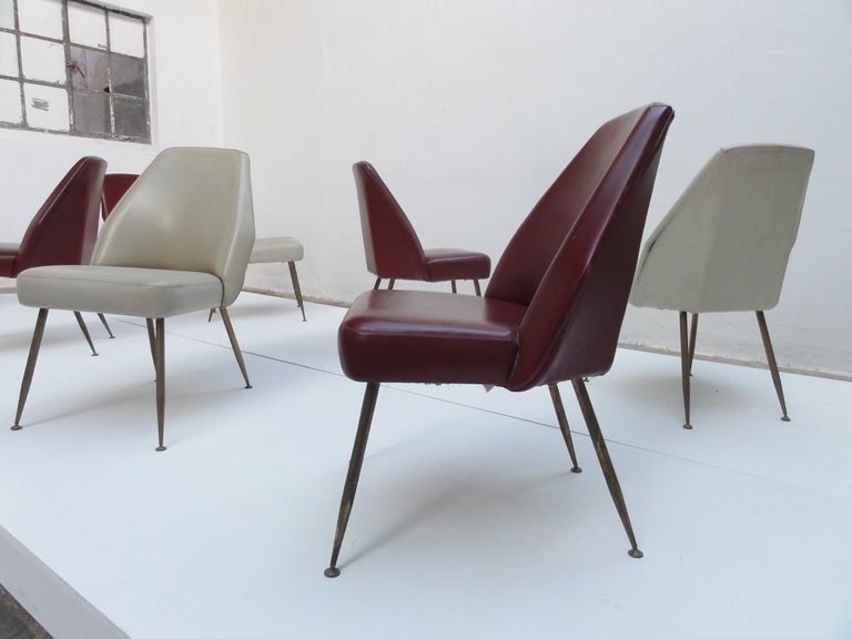 Mid-20th Century 10 Campanula chairs by Pagani, partner of Ponti and Linda Bo Bardi, Arflex, 1952