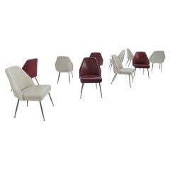 10 Campanula chairs by Pagani, partner of Ponti and Linda Bo Bardi, Arflex, 1952