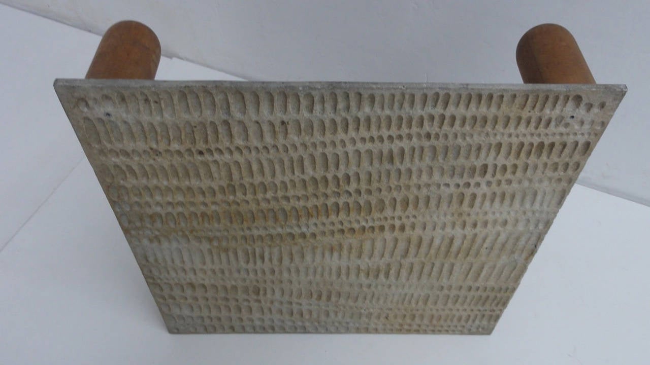 Aluminum Stunning 1960s sculptural relief  table by artist Lorenzo Burchiellaro, SIGNED