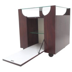 Vintage Stunning Bar by Bruno Munari, Rare Early Mahogany Edition 1962, Stildomus, Italy