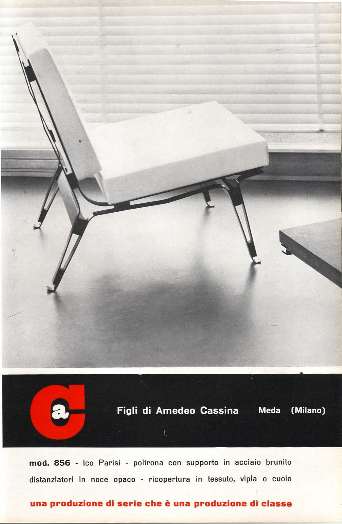 Beautiful Ico Parisi '856' Leather Lounge Chairs, Cassina, 1957 2