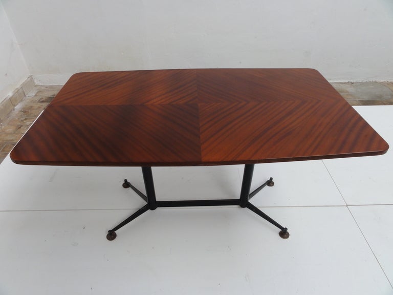 Bronze Superb Tulipwood writing table/desk by Ignazio Gardella , 1950