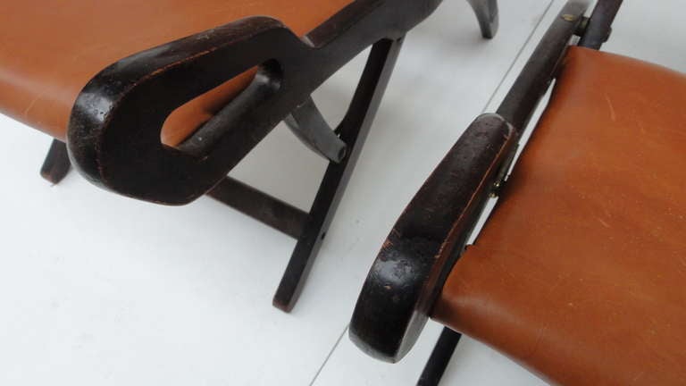 Pair of Leather Gio Ponti 