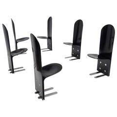 Beautiful Set of Six 'Pellicano' Chairs by Luigi Saccardo, Published Casa Vogue 6