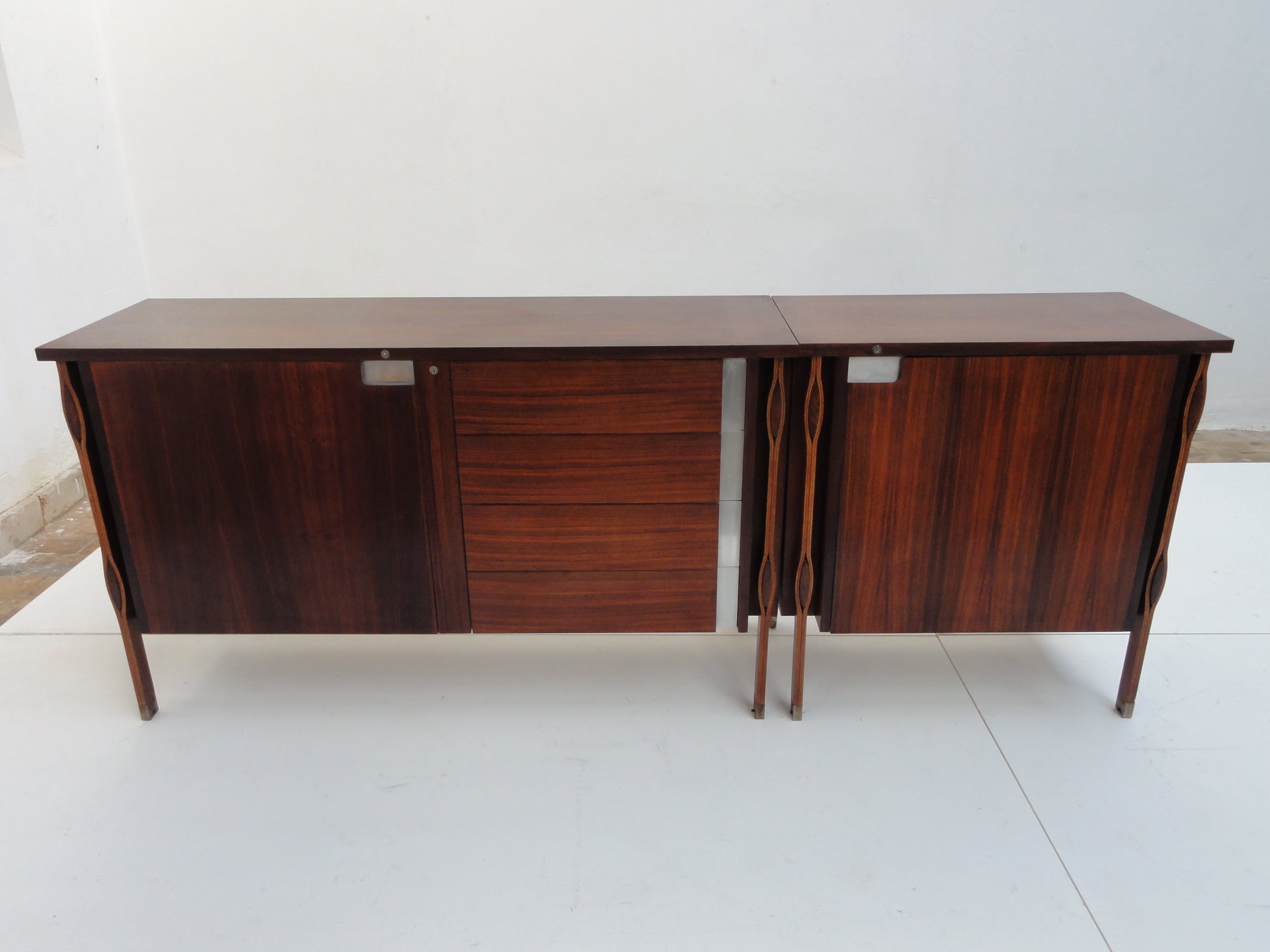Superb  Ico Parisi rosewood 'Taormina' credenza with matching side cabinet, 1958