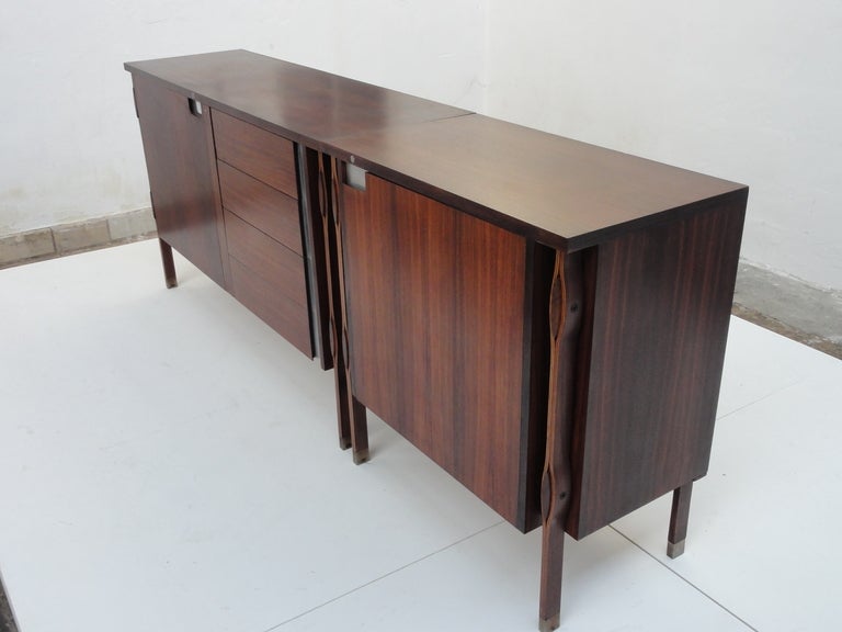 Italian Superb  Ico Parisi rosewood 'Taormina' credenza with matching side cabinet, 1958