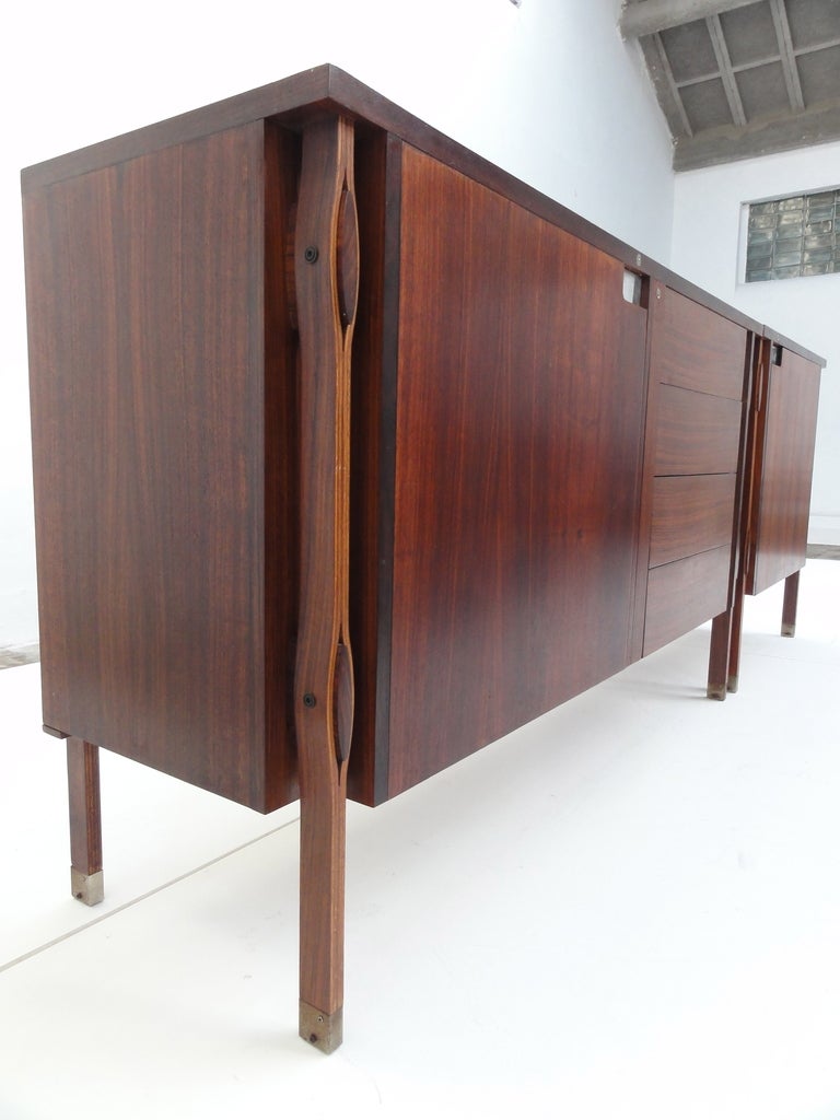 Rosewood Superb  Ico Parisi rosewood 'Taormina' credenza with matching side cabinet, 1958