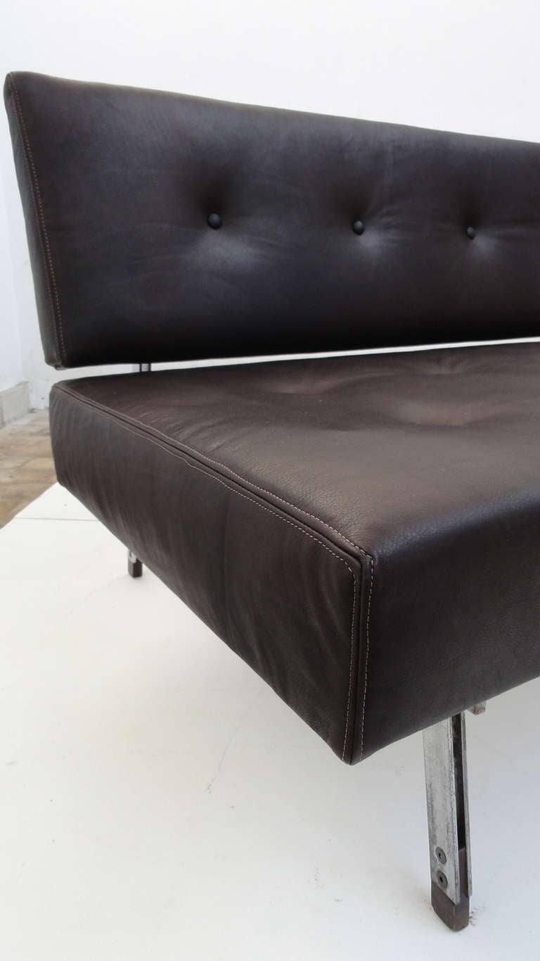 Italian Superb 1958, 3 Seat, Gianfranco Frattini, '872' Leather Sofa, Cassina, Italy