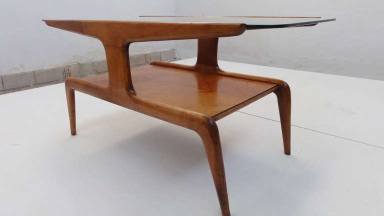Walnut Domus Nova 2 Trier Coffee Table Attributed to Gio Ponti