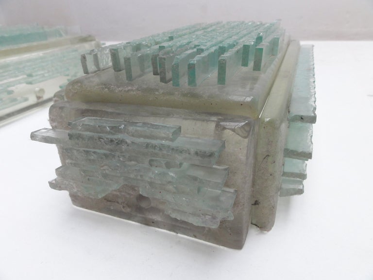 Glass Brutalist Form Crystal Appliques Designed By Poliarte, Verona For Hotel