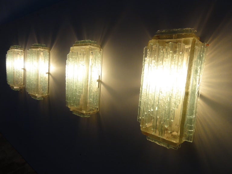 Mid-20th Century Brutalist Form Crystal Appliques Designed By Poliarte, Verona For Hotel