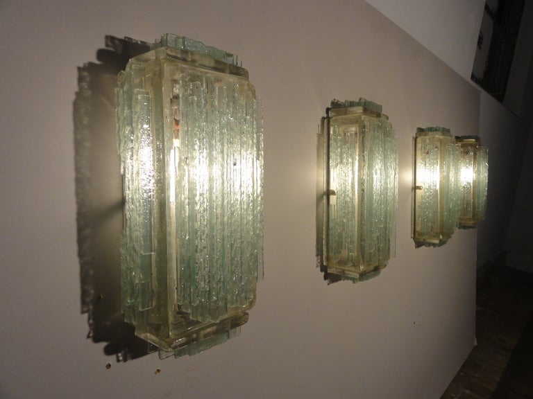 Italian Brutalist Form Crystal Appliques Designed By Poliarte, Verona For Hotel
