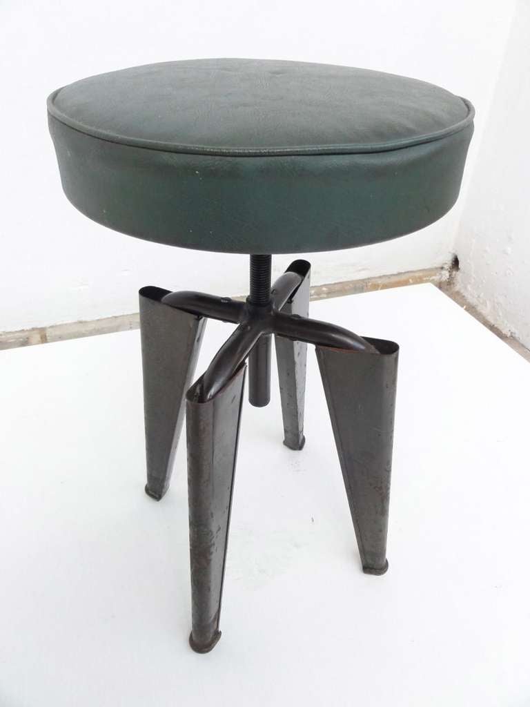 Mid-Century Modern Super rares tabourets à hauteur réglable 'Clemenceau' de Dominique alias André Domin et Marcel Genevière:: 1960