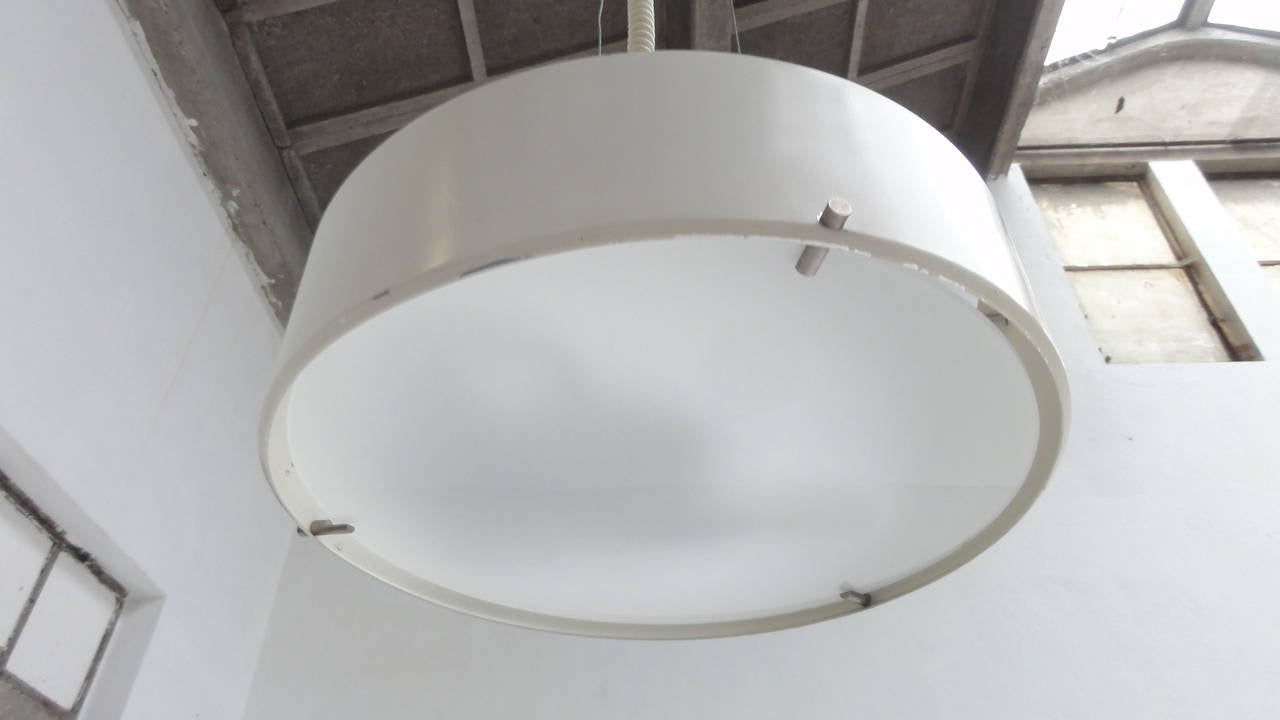 Mid-Century Modern White Pendant by Bruno Gatta for Stilnovo, Italy 1960s