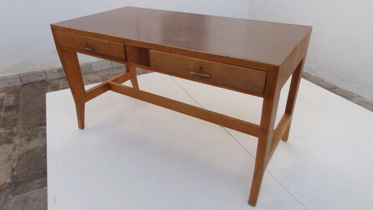 Brass Gio Ponti desk  for the University of Padova, manufactured by Schirolli, 1955