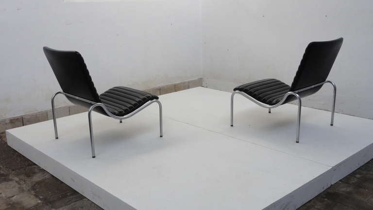 Plated Stunning Pair Kho Liang Ie Model 703 Lounge Chairs For Stabin, Netherlands 1968