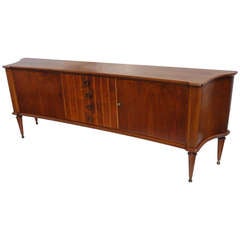 50's Modern Classic Credenza Walnut & Brass A.A. Patijn Fristho The Netherlands