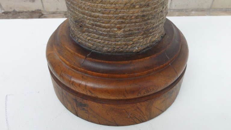 Mobach Ceramic, Rope and Solid Wood umbrella holder 1920's 2