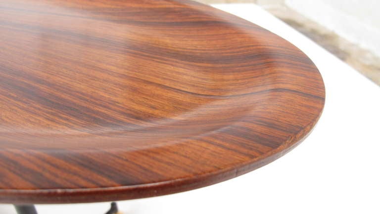 Mid-Century Modern Spectacular Rosewood Surfboard Table, Italy 1950's