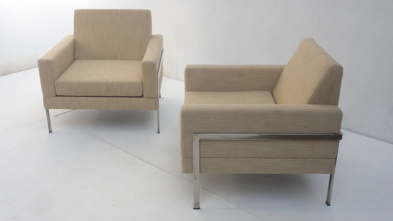 Mid-20th Century Pair of 1960s Cubic Lounge Chairs Attributed to Walter Knoll, Germany