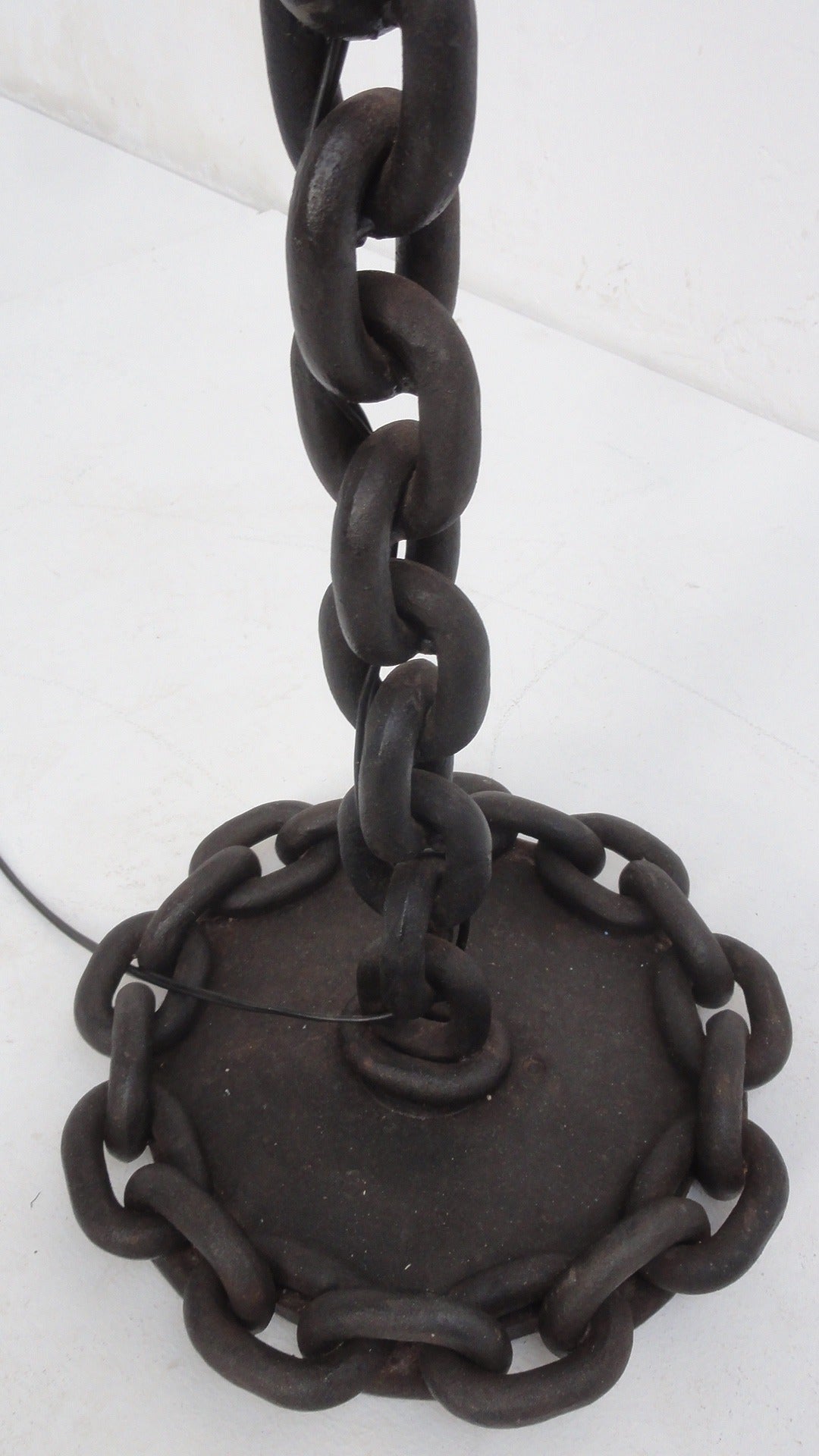 Dutch Brutalist 1970s Heavy Metal Chain Floor Lamp