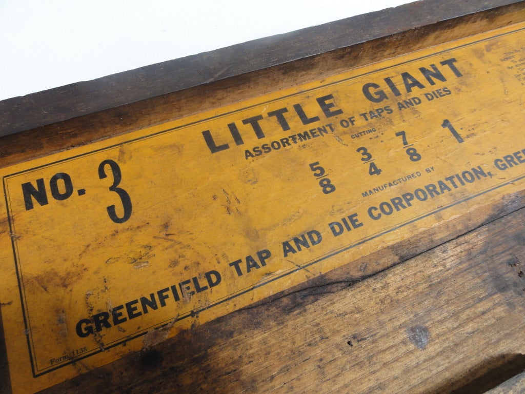 Industrial Tap and Die set ''Little Giant'' Greenfield, Mass USA 1