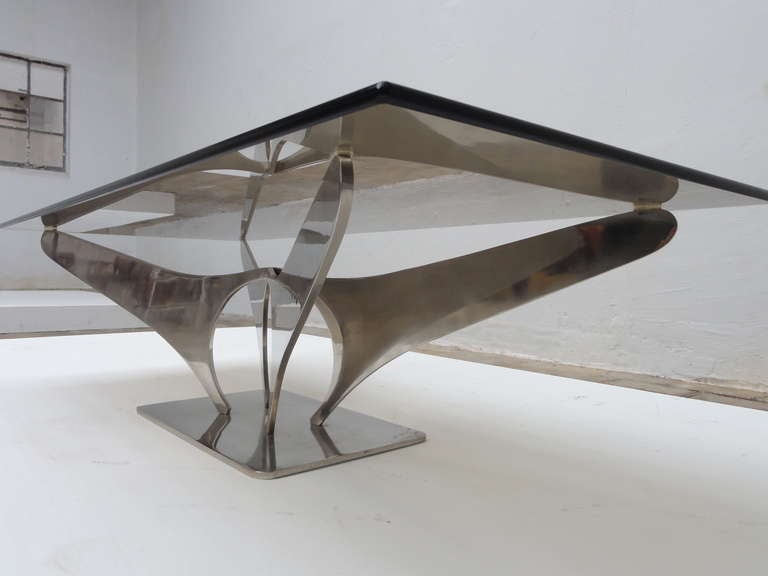 Stunning French 1968-72 sculptural Coffee Table In 5/16