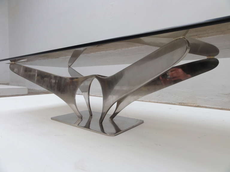 Mid-20th Century Stunning French 1968-72 sculptural Coffee Table In 5/16