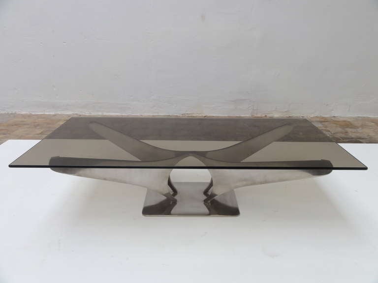 Stunning French 1968-72 sculptural Coffee Table In 5/16