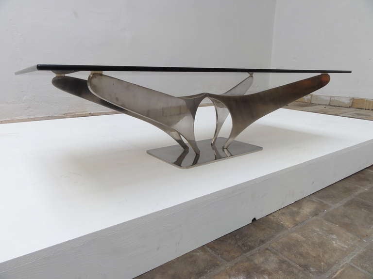 Stunning French 1968-72 sculptural Coffee Table In 5/16