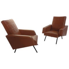 Pair of French Easy Chairs in the Manner of Pierre Guariche for Airborne