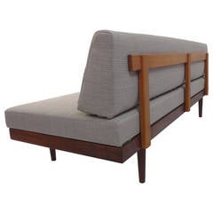 1950s Norwegian Teak Multi-Functional Sleeping Sofa with Storage Compartment