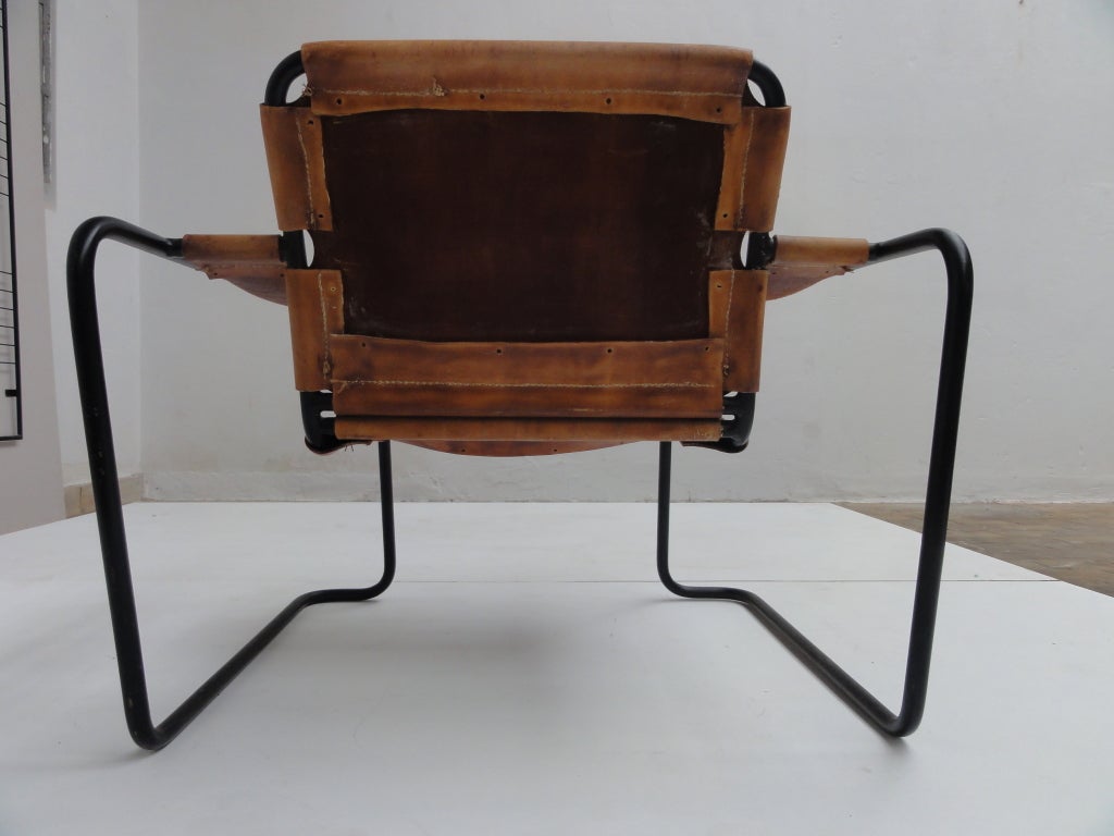 Dutch prototype leather easy chair 1960's 1