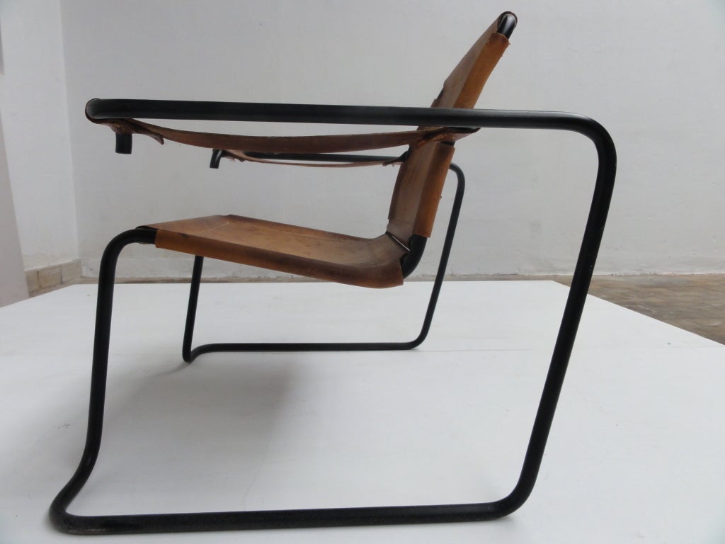 Dutch prototype leather easy chair 1960's 2