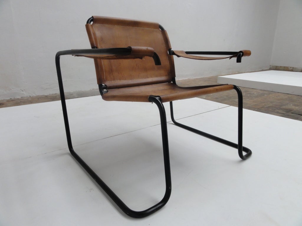 Dutch prototype leather easy chair 1960's 5