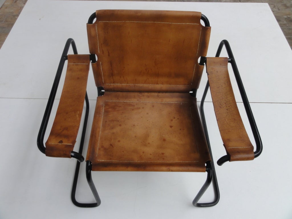 Dutch prototype leather easy chair 1960's 6