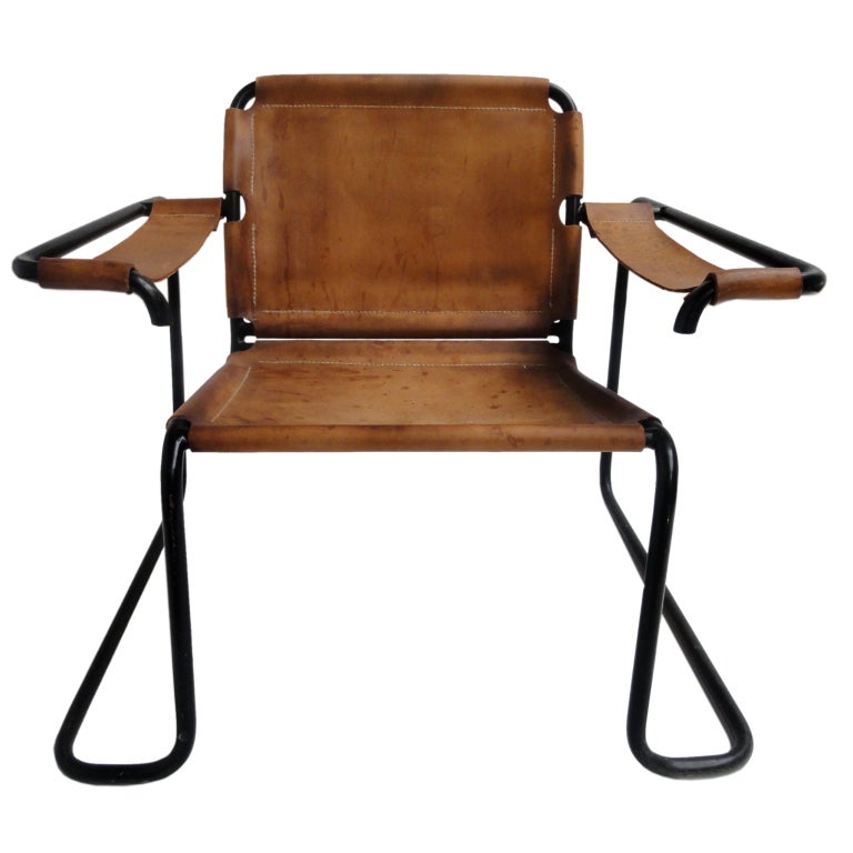 Dutch prototype leather easy chair 1960's