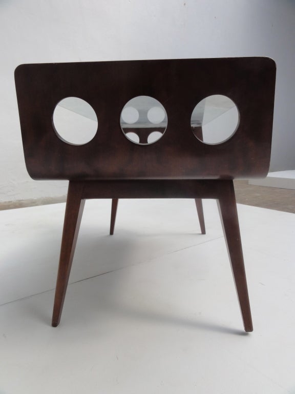 Mid-20th Century Plywood coffeetable by W. Lutjens, De Boer Gouda Holland 1950's