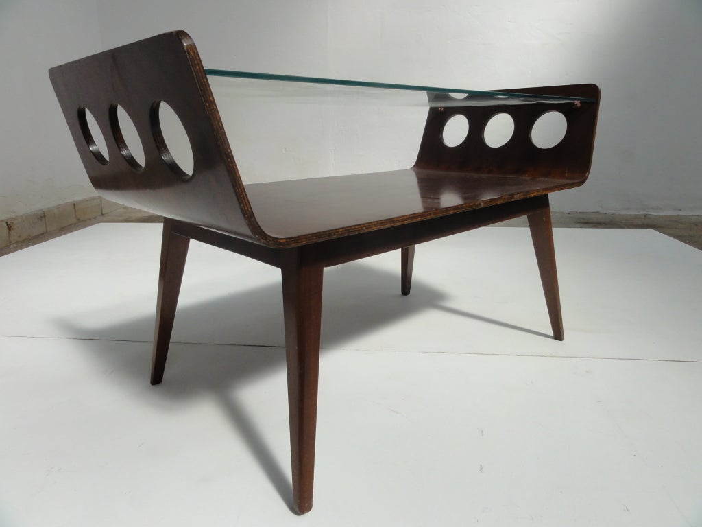 Plywood coffeetable by W. Lutjens, De Boer Gouda Holland 1950's 3