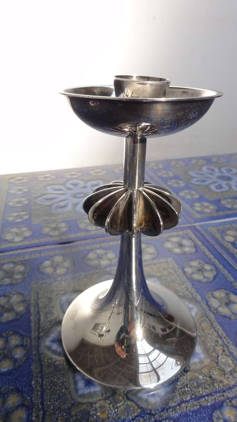 Mid-20th Century Collection Of Danish Silver-Plated Candelabra Jensen Style