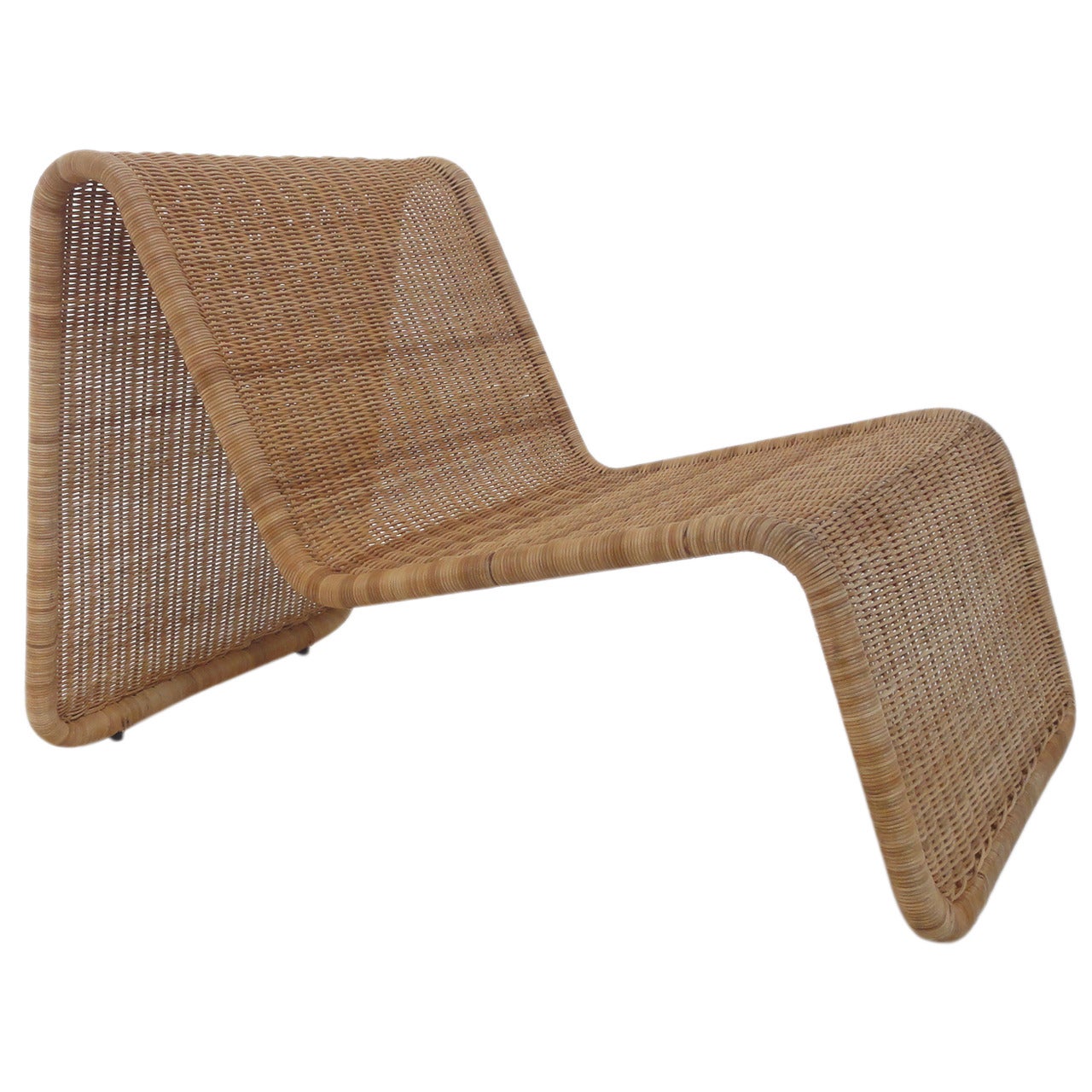 Sculptural Tito Agnoli P3 Woven Wicker Easy Chair Bonacina, Italy 1960s