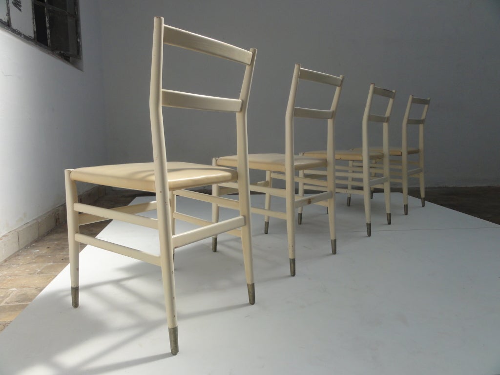 Wood 4 Gio Ponti ''Leggera'' chairs Bijenkorf Cassina Italy